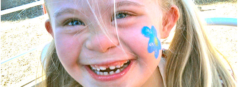 Photo: Student with face paint