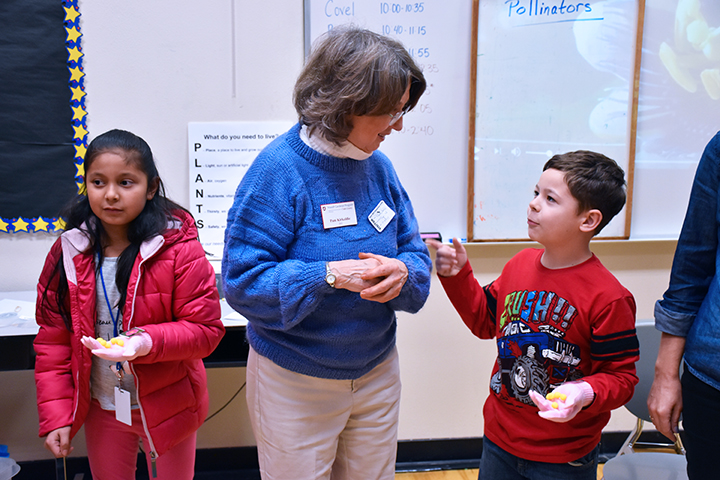 Photo of students talking to Master Gardener
