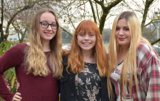 Photo of three Fort Vancouver High School students whose writing was published in a literary journal