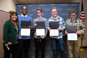 Photo of Val Seeley, Myles Artis, Caden Hiebert, Nathan Buslach and Steve Lorenz
