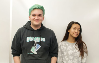 Photo of two iTech Prep students who created a video on body image