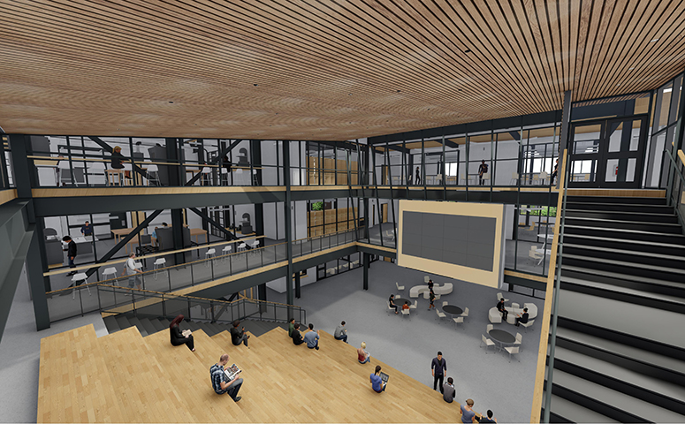 Rendering of new iTech commons area
