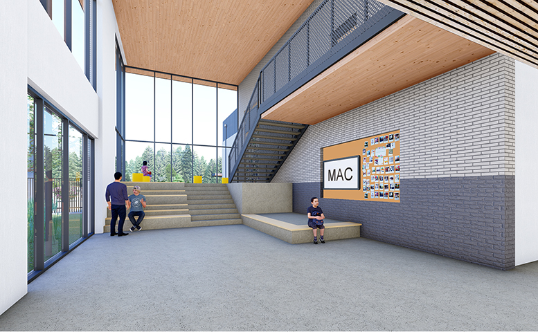 Rendering of new McLoughlin Middle School interior