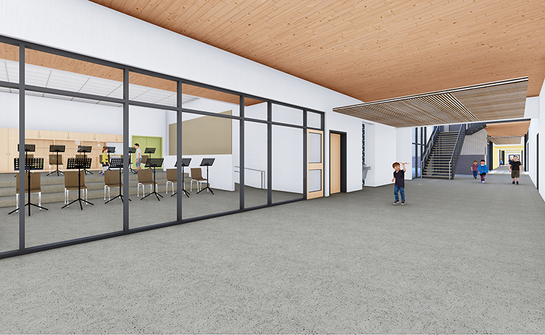 Rendering of new Marshall Elementary interior