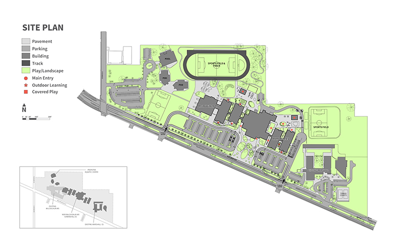 Site plan for the new Marshall and McLoughlin