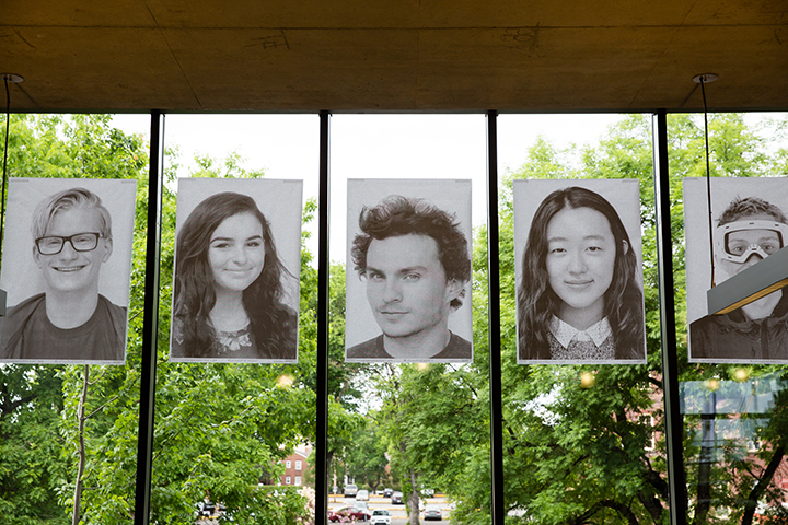 Photos from Skyview High School's Inside Out project are displayed at the Vancouver Community Library