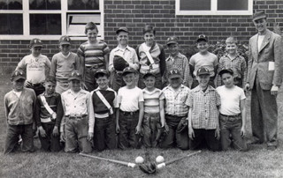 Fruit Valley Elementary School, 1947-48 baseball team and coach.