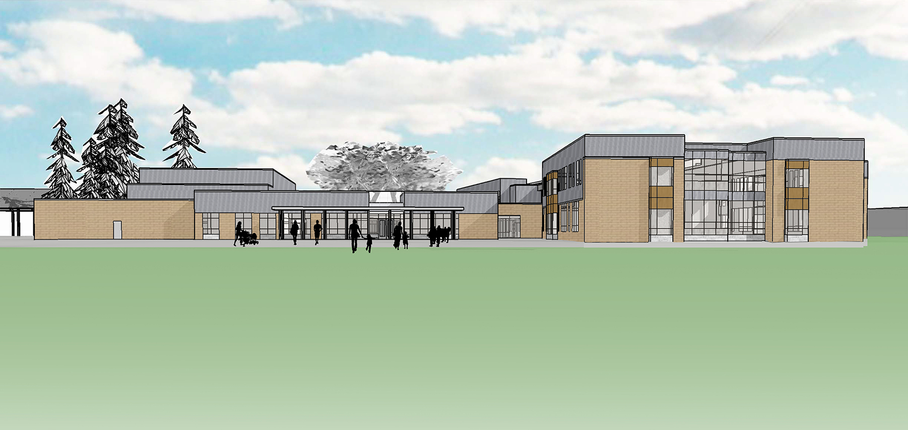 rendering of the exterior of Truman Elementary