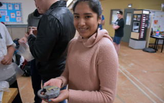 iTech student displays a 3D printed padlock