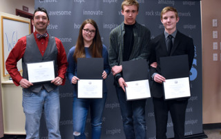 iTech students who received first place in a history competition