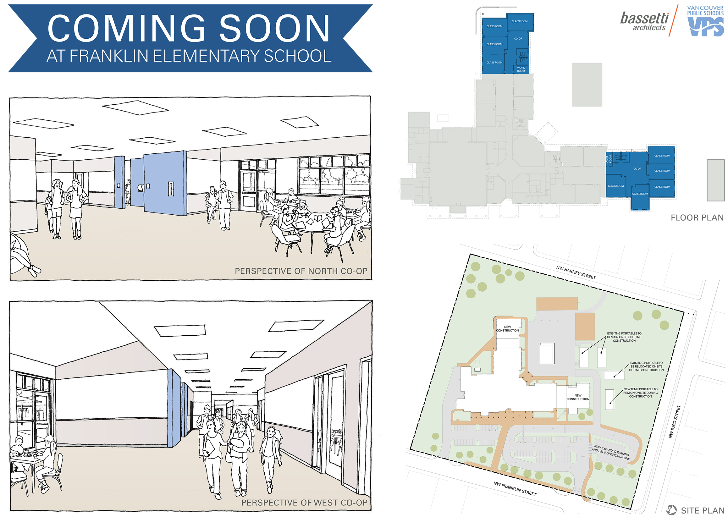 Coming soon at Franklin Elementary School: Perspective of north co-op and west co-op