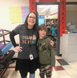 Counselor Lisa DiMurro and a student