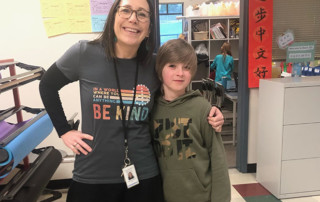 Counselor Lisa DiMurro and a student