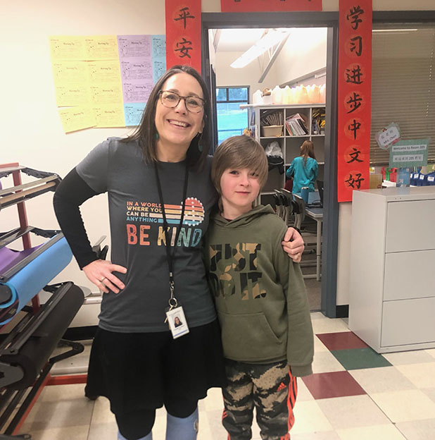 Counselor Lisa DiMurro and a student