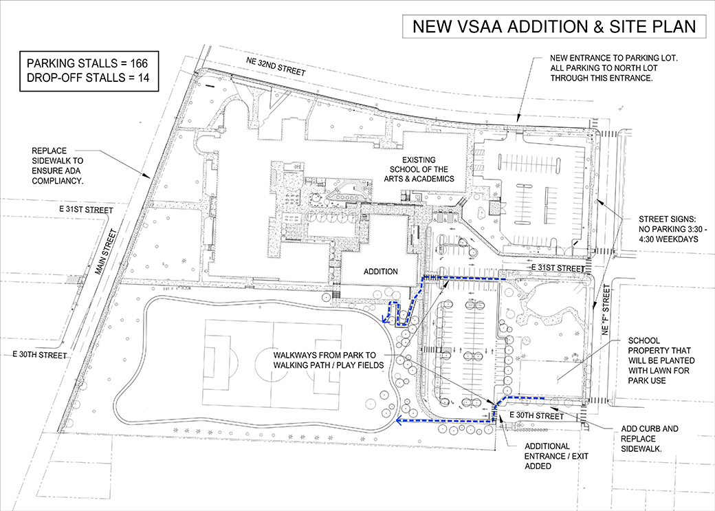 Plan showing the enhancements coming to the site of VSAA