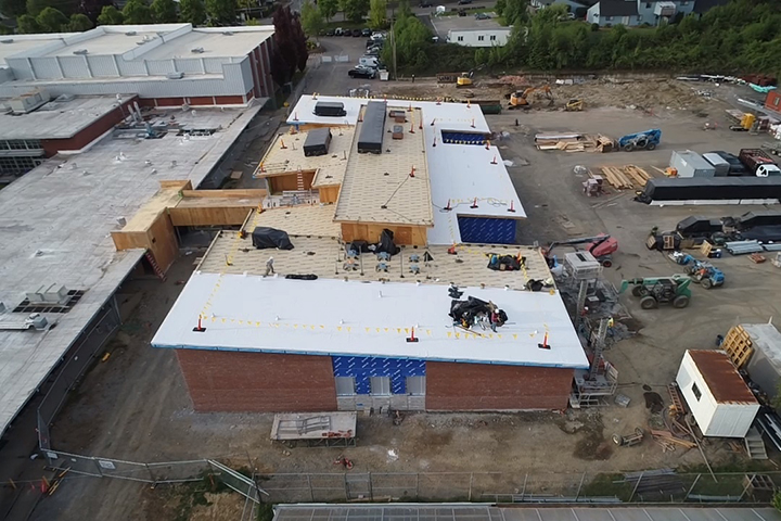 Aerial photo of new 500 wing