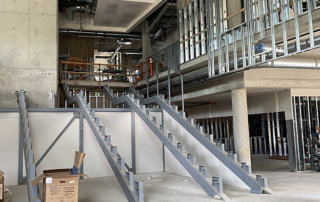 The school's learning stairs under construction