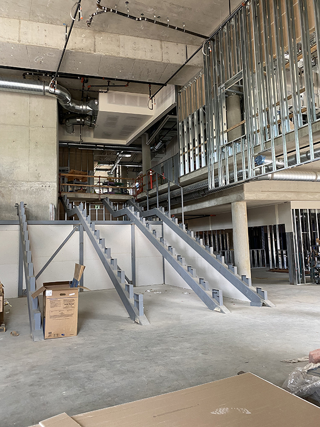 The school's learning stairs under construction