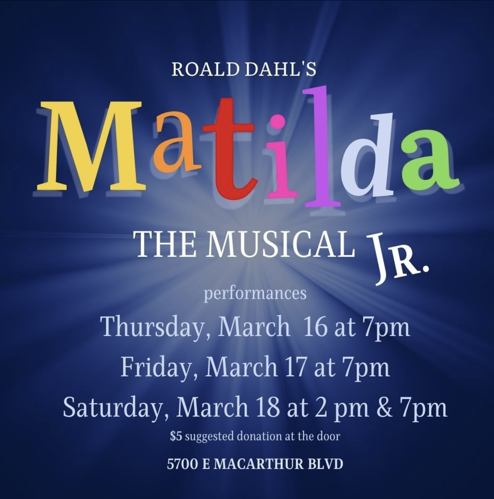 Roald Dahl's Matilda the musical at McLoughlin Middle School