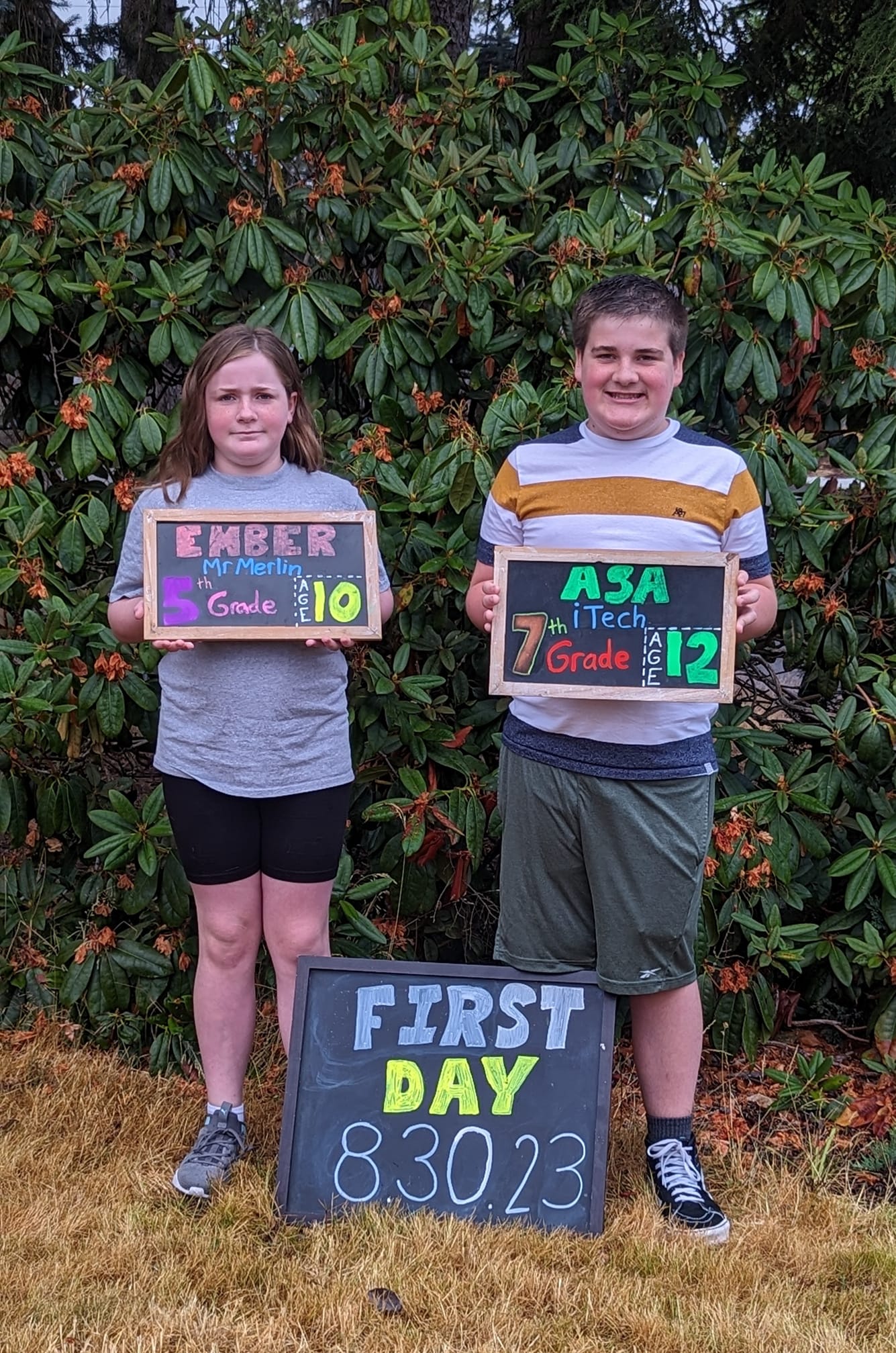 First Day of School 2023 students