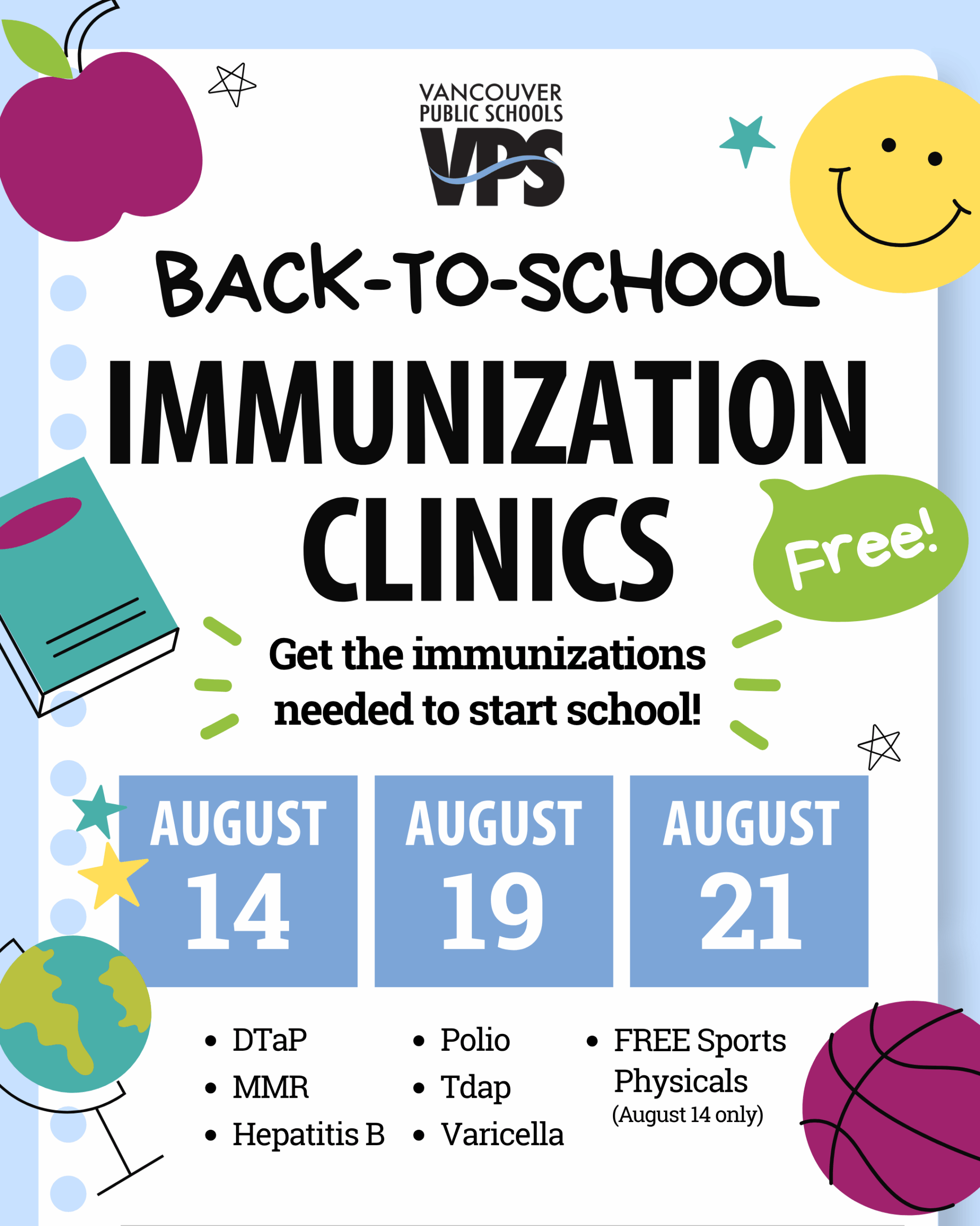 2024 social media (1) Back-to-school Immunization Clinics